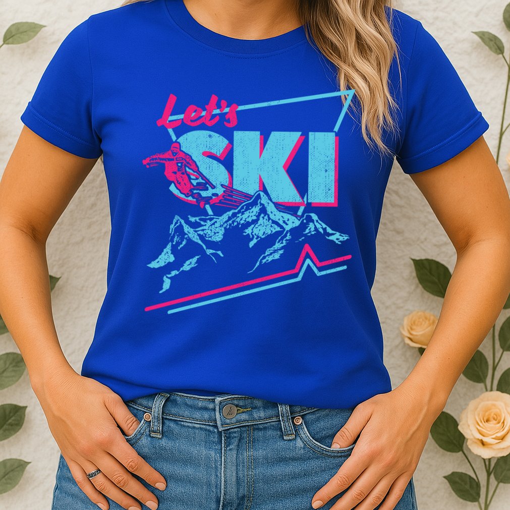 Vintage Ski Outfit 80s 90s Retro Sports Crewneck Gift Womens T-Shirt
