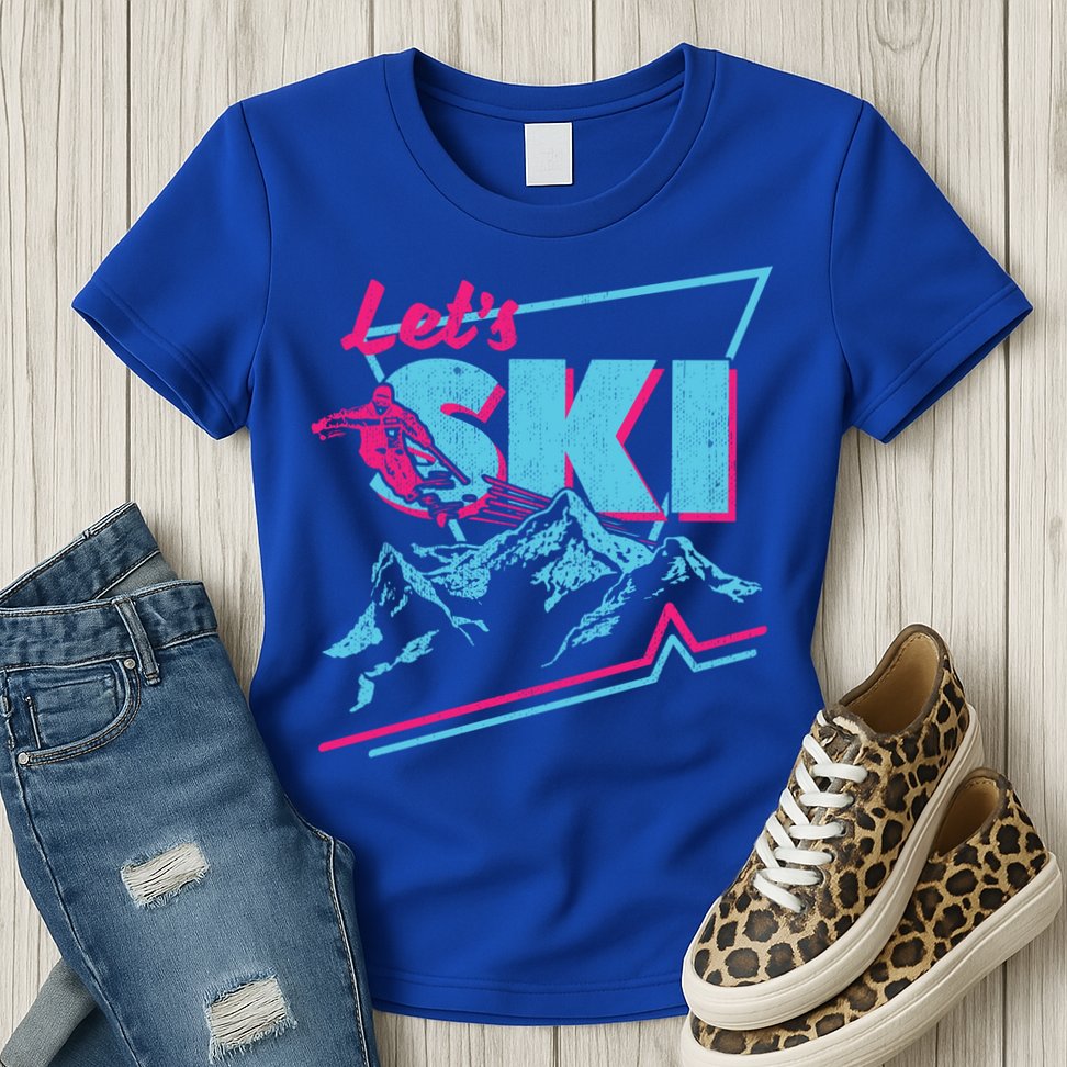 Vintage Ski Outfit 80s 90s Retro Sports Crewneck Gift Womens T-Shirt