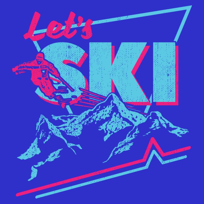 Vintage Ski Outfit 80s 90s Retro Sports Crewneck Gift Womens T-Shirt