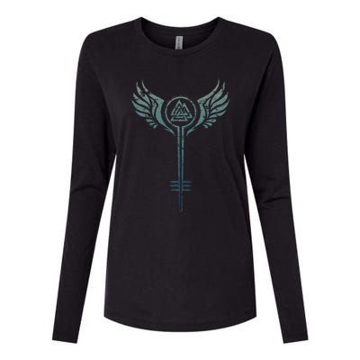 Valkyrie Symbol Odin Valknut Shieldmaiden Viking Warrior Womens Cotton Relaxed Long Sleeve T-Shirt