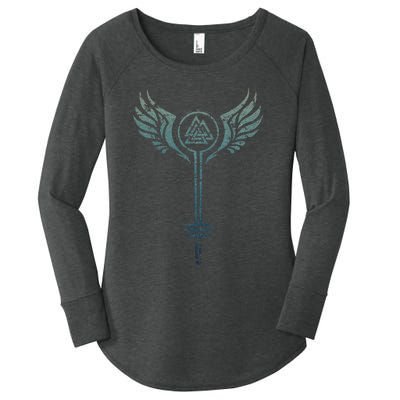 Valkyrie Symbol Odin Valknut Shieldmaiden Viking Warrior Women's Perfect Tri Tunic Long Sleeve Shirt