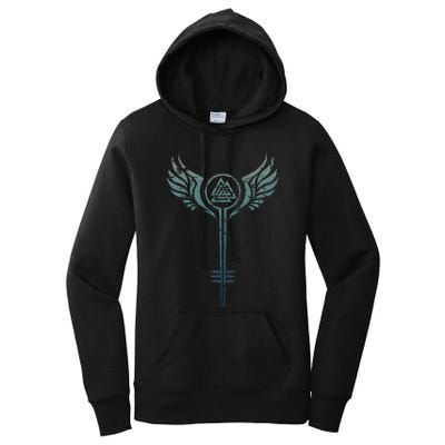 Valkyrie Symbol Odin Valknut Shieldmaiden Viking Warrior Women's Pullover Hoodie