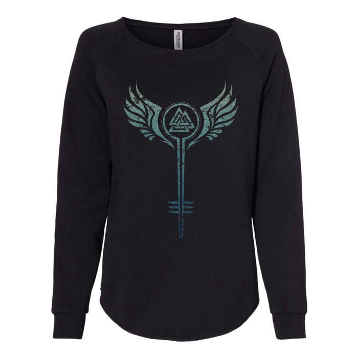 Valkyrie Symbol Odin Valknut Shieldmaiden Viking Warrior Womens California Wash Sweatshirt