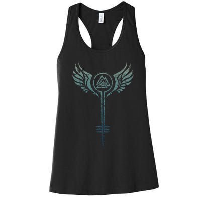 Valkyrie Symbol Odin Valknut Shieldmaiden Viking Warrior Women's Racerback Tank