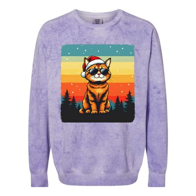 Vintage Style Orange Tabby Cat Friendly Wearing Sunglasses Colorblast Crewneck Sweatshirt