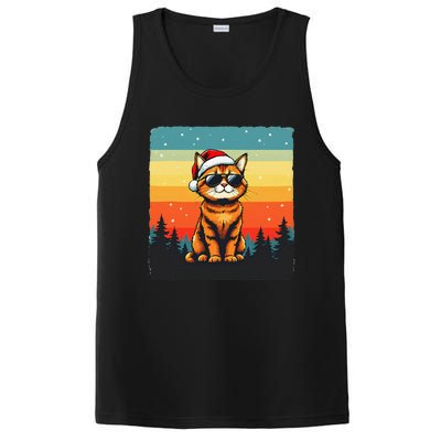 Vintage Style Orange Tabby Cat Friendly Wearing Sunglasses PosiCharge Competitor Tank