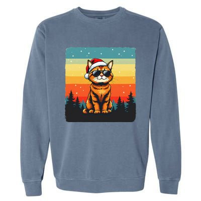 Vintage Style Orange Tabby Cat Friendly Wearing Sunglasses Garment-Dyed Sweatshirt