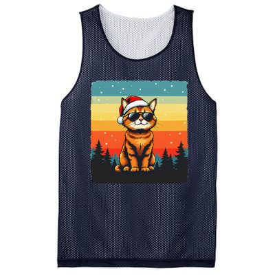 Vintage Style Orange Tabby Cat Friendly Wearing Sunglasses Mesh Reversible Basketball Jersey Tank