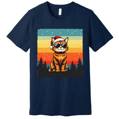 Vintage Style Orange Tabby Cat Friendly Wearing Sunglasses Premium T-Shirt