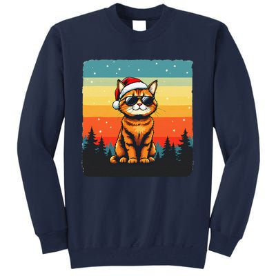 Vintage Style Orange Tabby Cat Friendly Wearing Sunglasses Tall Sweatshirt