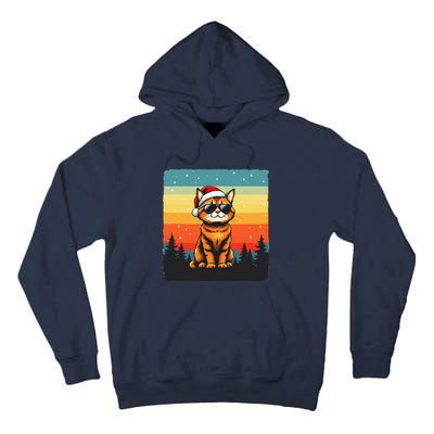 Vintage Style Orange Tabby Cat Friendly Wearing Sunglasses Tall Hoodie