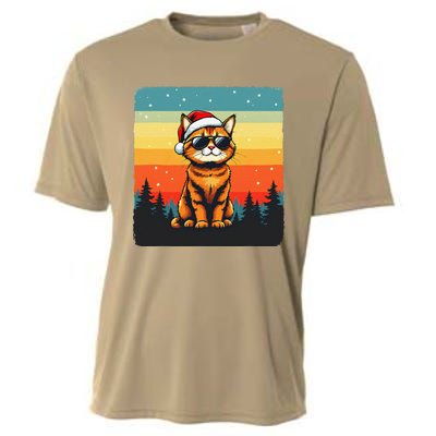 Vintage Style Orange Tabby Cat Friendly Wearing Sunglasses Cooling Performance Crew T-Shirt