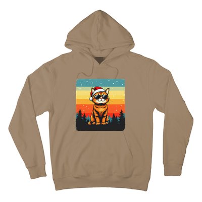 Vintage Style Orange Tabby Cat Friendly Wearing Sunglasses Hoodie