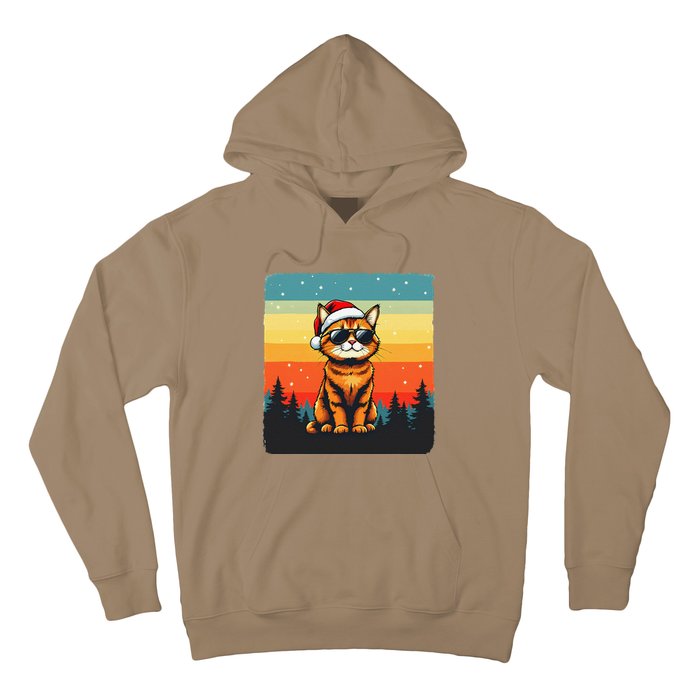 Vintage Style Orange Tabby Cat Friendly Wearing Sunglasses Hoodie