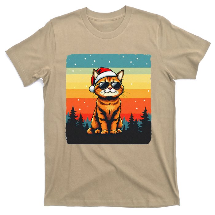 Vintage Style Orange Tabby Cat Friendly Wearing Sunglasses T-Shirt