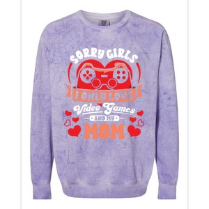 Valentines Sorry Only Love Video Games Mom Funny Gamer Funny Gift Colorblast Crewneck Sweatshirt