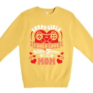 Valentines Sorry Only Love Video Games Mom Funny Gamer Funny Gift Premium Crewneck Sweatshirt