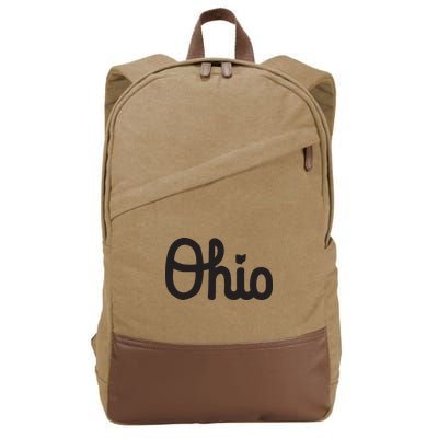 Vintage Script Ohio Dots The I Cotton Canvas Backpack