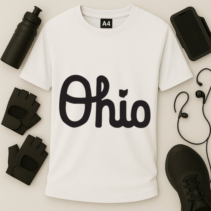Vintage Script Ohio Dots The I Performance Shirt