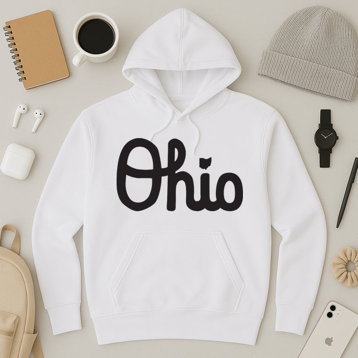 Vintage Script Ohio Dots The I Hoodie