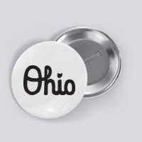 Vintage Script Ohio Dots The I Button