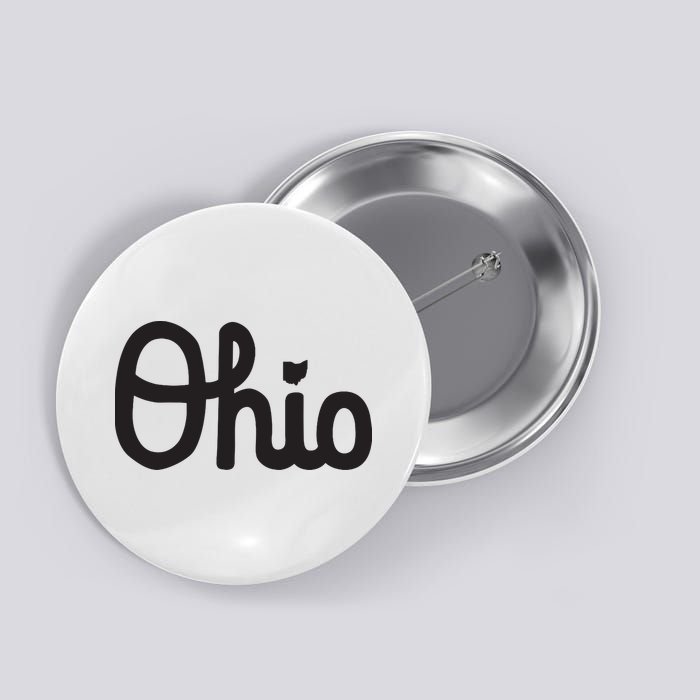 Vintage Script Ohio Dots The I Button