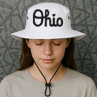 Vintage Script Ohio Dots The I Bucket Hat