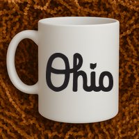 Vintage Script Ohio Dots The I Mug