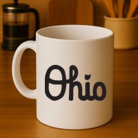Vintage Script Ohio Dots The I Mug