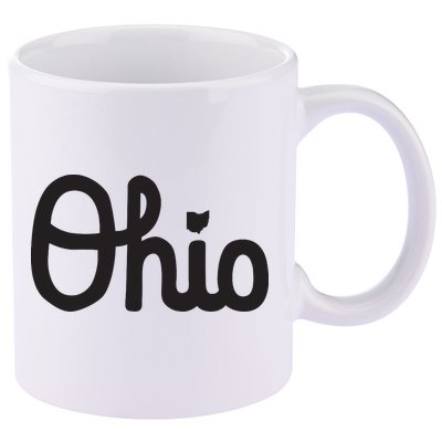 Vintage Script Ohio Dots The I 11oz C Handle Ceramic Mug