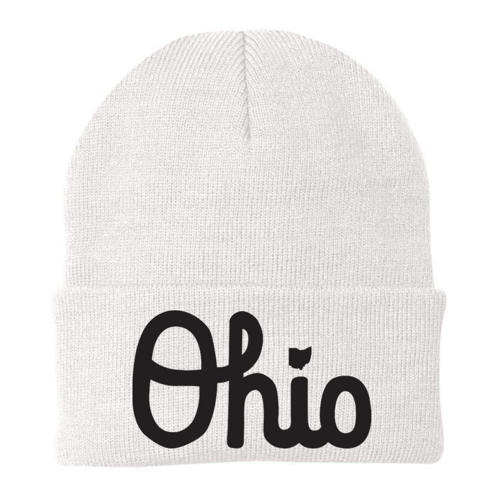 Vintage Script Ohio Dots The I Beanie