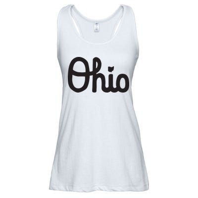 Vintage Script Ohio Dots The I Ladies Essential Flowy Tank