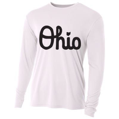 Vintage Script Ohio Dots The I Cooling Performance Long Sleeve Crew