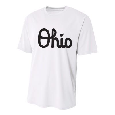 Vintage Script Ohio Dots The I Youth Performance Sprint T-Shirt