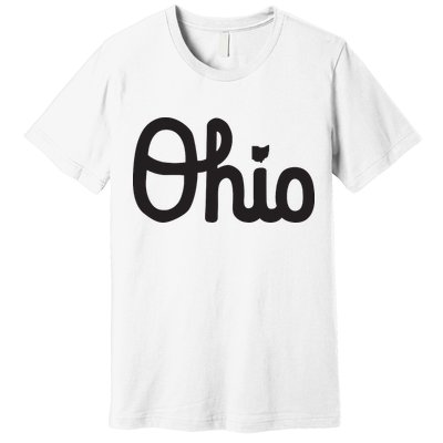 Vintage Script Ohio Dots The I Premium T-Shirt