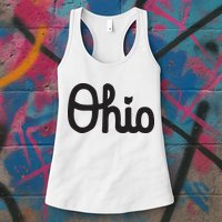 Vintage Script Ohio Dots The I Womens Tank Top