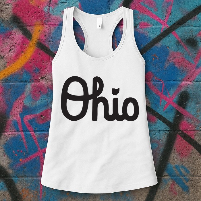 Vintage Script Ohio Dots The I Womens Tank Top