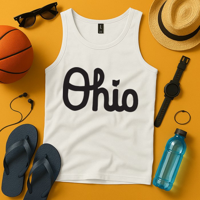 Vintage Script Ohio Dots The I Tank Top