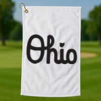 Vintage Script Ohio Dots The I Golf Towel