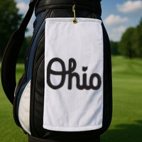 Vintage Script Ohio Dots The I Golf Towel