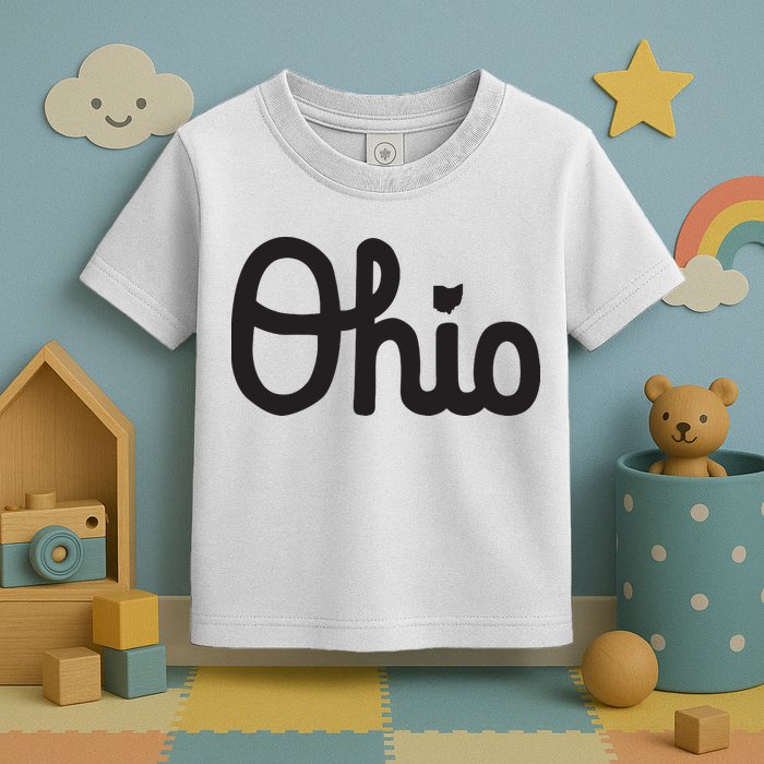 Vintage Script Ohio Dots The I Toddler T-Shirt