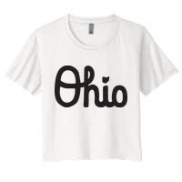 Vintage Script Ohio Dots The I Crop Top
