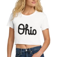 Vintage Script Ohio Dots The I Crop Top
