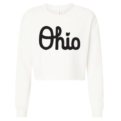 Vintage Script Ohio Dots The I Cropped Pullover Crew