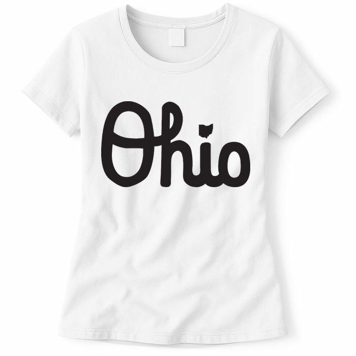 Vintage Script Ohio Dots The I Womens T-Shirt