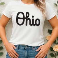 Vintage Script Ohio Dots The I Womens T-Shirt