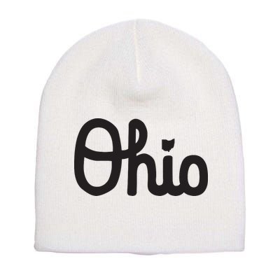 Vintage Script Ohio Dots The I Short Acrylic Beanie