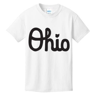 Vintage Script Ohio Dots The I Kids T-Shirt