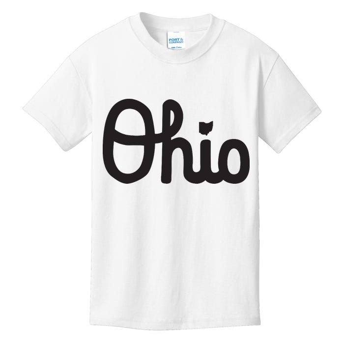 Vintage Script Ohio Dots The I Kids T-Shirt