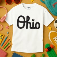 Vintage Script Ohio Dots The I Kids T-Shirt